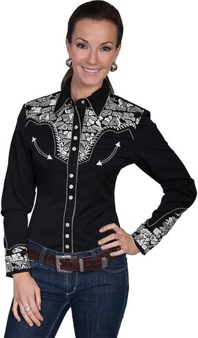 Scully Multi Colored Embroidered Yoke and Sleeve Western Shirt PL654C DEN *** in Kuwait