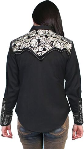 Scully Multi Colored Embroidered Yoke and Sleeve Western Shirt PL654C DEN *** in Kuwait