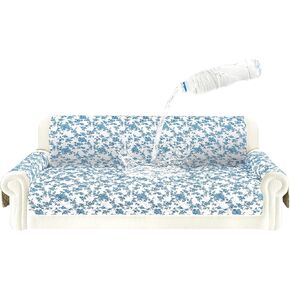 ALIECOM 100% Waterproof Couch Cover for 3 Cushion Couch Sofa Pet Friendly Sofa Covers Washable Printed Non Slip Furniture Protector Slipcovers with Pockets for Dogs (Large, Checkered Gray) in Kuwait