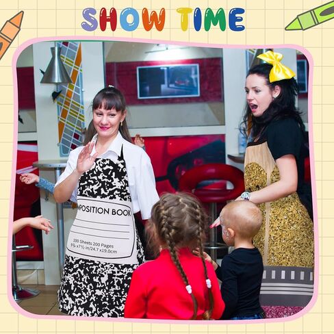 8 PCS Halloween Teacher Stealery Costumes Apron for Comple Group Halloween Artist Crayon Marker Pencil Notebook School Assume للعودة إلى المدرسة in Kuwait
