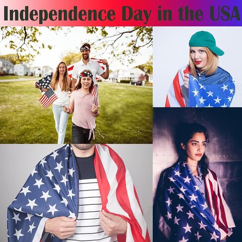 Maklulu American Flag Costume Cape, 4th of July American Flag Cape USA Patriotic Flag Cloak in Kuwait