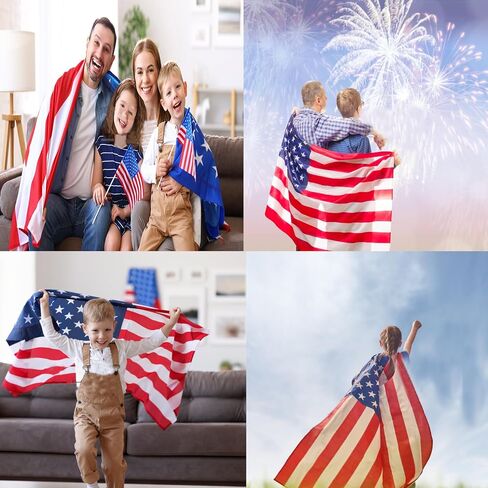 Maklulu American Flag Costume Cape, 4th of July American Flag Cape USA Patriotic Flag Cloak in Kuwait