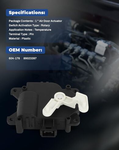 LUJUNTEC Blend Door Actuator Replaces 604-176 Replacement Heater Blend Door Levers Fit for Cadillac for STS 2005-2010 1PC Air Door Actuator 89023397 in Saudi Arabia