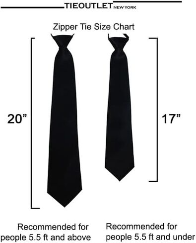 Solid Color Men's 17" Zipper Tie in Kuwait
