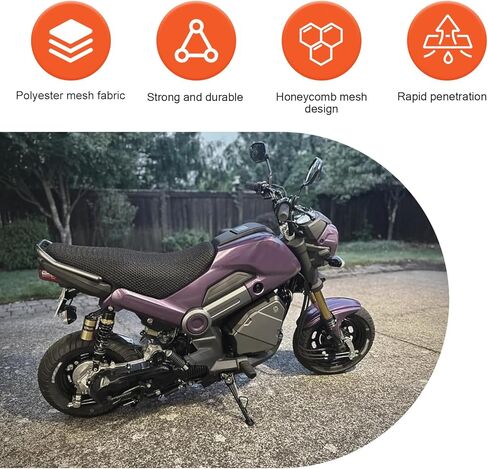 غطاء مقعد الدراجات النارية ، وسادة مضادة للانزلاق ، شبكة عسل معزولة وتنفس ، غطاء مقعد الدراجات ، 37.4x23.6in (أسود) in Kuwait