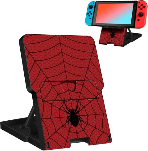 حامل Lotadilo Switch لجهاز Nintendo Switch/OLED - حامل لطيف للنساء والفتيات والأولاد والأطفال والمراهقين بتصميم كرتوني رائع حامل هاتف قابل للتعديل وقابل للحمل وقابل للطي، أسود وأحمر in Kuwait