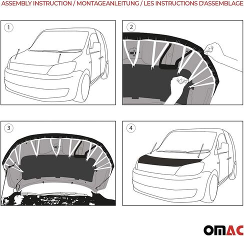OMAC Car Bonnet Mask Hood Bra for Nissan Frontier 2005-2021 Black 1 Pc in Kuwait