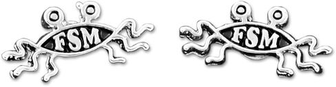 FSM Flying Flying Spaghetti Monster Post Earrings - [Silver] [1/2 "Wide] in Saudi Arabia