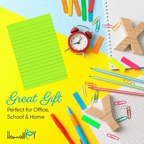 12 Pack Lined Sticky Notes 4x6 Inch – Large Ruled Self-Stick Note Pads (720 Sheets Total, 8 Bright Colors) with Strong Adhesive for Office, School & Home Use in Saudi Arabia