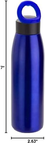 Premium Copper Coated Bottle, Double – Wall 12oz,18oz Actives Insulated Stainless Water Bottle with silicone carrying ring (MATTE BLACK, 18 OZ) in Saudi Arabia