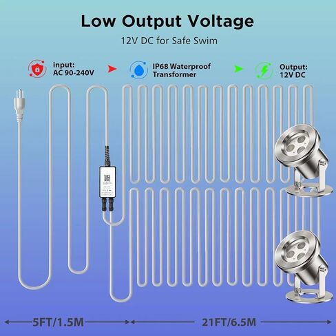 مصابيح بركة LED ، 12W RGB SS316 من الفولاذ المقاوم للصدأ قابلة للضوء تحت الماء تحت الماء ، 2x6W IP68 ماء مكافحة المياه الغاطسة. in Saudi Arabia