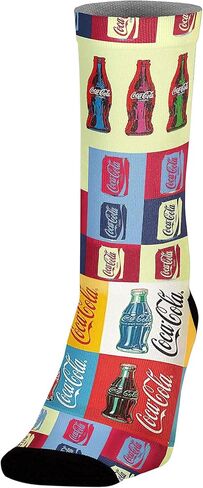 Premium Crew Socks Fun Cotton Blend with Cool Cute Colorful Soft Casual Pattern Design Dress Gift Novelty for Men Women Unisex (Coca-Cola Socks) in Saudi Arabia