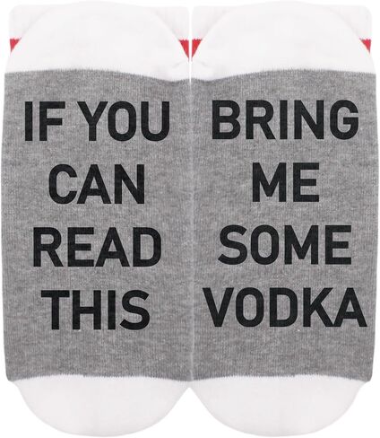 Funny Socks - If You Can Read This Bring Me Drink - Novelty Gifts For Women & Men - Red & White Striped Socks in Kuwait