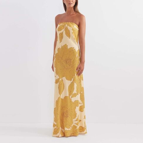 ACOSAP Women Y2k Strapless Maxi Dress Summer Backless Floral Long Tube Dress Off Shoulder Cocktail Party Dress in Kuwait