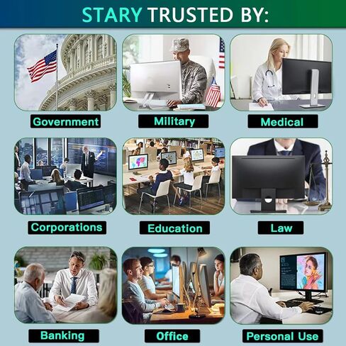 STARY 2-Pack 14 Inch Laptop Privacy Screen Filter for 16:9 Widescreen - Removable Protector, Anti-Glare & Blue Light Filter for Professionals, Students, and Digital Nomads in Kuwait