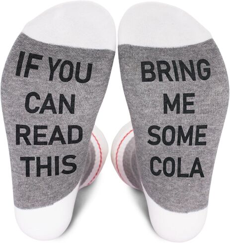Funny Socks - If You Can Read This Bring Me Drink - Novelty Gifts For Women & Men - Red & White Striped Socks in Kuwait