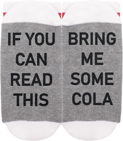 Funny Socks - If You Can Read This Bring Me Drink - Novelty Gifts For Women & Men - Red & White Striped Socks in Kuwait