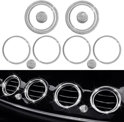 Car Air Condition Air Vent Outlet Ring Cover Trim Decoration for Mercedes-Benz W205 C GLC Class X253 C253 2015 2016 in Saudi Arabia