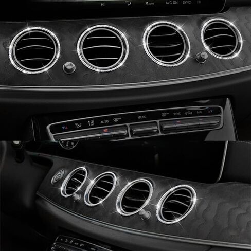 Car Air Condition Air Vent Outlet Ring Cover Trim Decoration for Mercedes-Benz W205 C GLC Class X253 C253 2015 2016 in Saudi Arabia