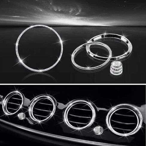 Car Air Condition Air Vent Outlet Ring Cover Trim Decoration for Mercedes-Benz W205 C GLC Class X253 C253 2015 2016 in Saudi Arabia
