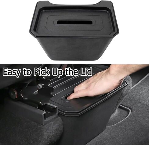 منظم صندوق تخزين المقعد الخلفي للسيارة لنموذج Tesla Y 19-23 Center Console Bins Backseate Trash CAN Darbage Bag تحت علبة المقعد (رمادي) in Saudi Arabia