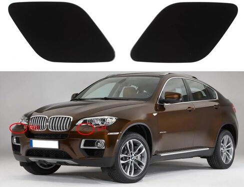 51657052427 51657052428 الوفير الأمامي تنظيف غسالة الرش غطاء طائرة الفوهة الطائر لـ BMW X5 E70 X6 E71 E72 2008-2014 (مجموعة سوداء) in Saudi Arabia