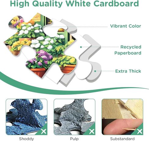 500 Pieces Jigsaw Puzzles for Adults, Cat Flower Truck Jigsaw Puzzles 500 Piece for Adults Seniors, Recycled Paper 500 Pieces Puzzle as Home Decor, Sturdy Puzzle Challenging Family Game Great Gift in Kuwait