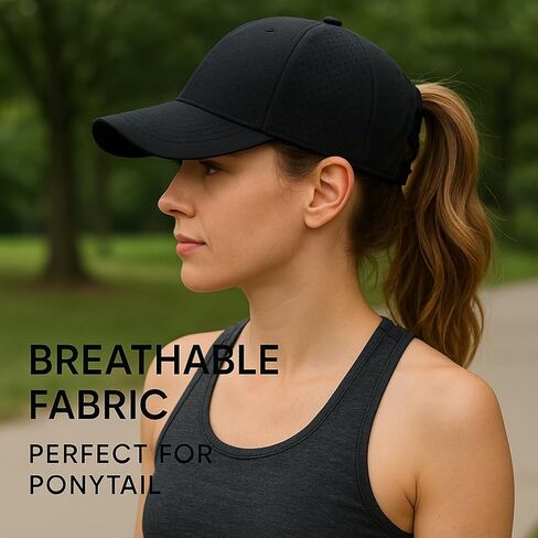 Women Ponytail Hats Criss Cross Quick Dry Baseball Cap Adjustable Workout Golf Cap Sun Hat for Sports & Outdoor in Kuwait