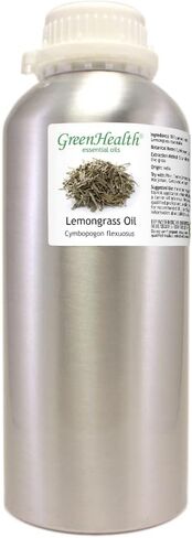 Lemongrass Oils Oil - 32 Oz Oz (946 ml) زجاجة الألومنيوم مع غطاء المكونات - 100 ٪ من الزيت الأساسي النقي - GreenHealth in Kuwait