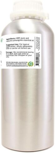 Lemongrass Oils Oil - 32 Oz Oz (946 ml) زجاجة الألومنيوم مع غطاء المكونات - 100 ٪ من الزيت الأساسي النقي - GreenHealth in Kuwait