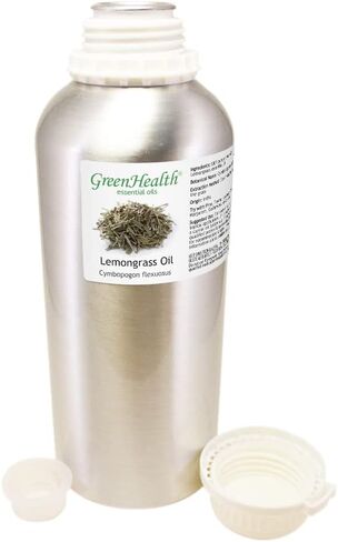 Lemongrass Oils Oil - 32 Oz Oz (946 ml) زجاجة الألومنيوم مع غطاء المكونات - 100 ٪ من الزيت الأساسي النقي - GreenHealth in Kuwait