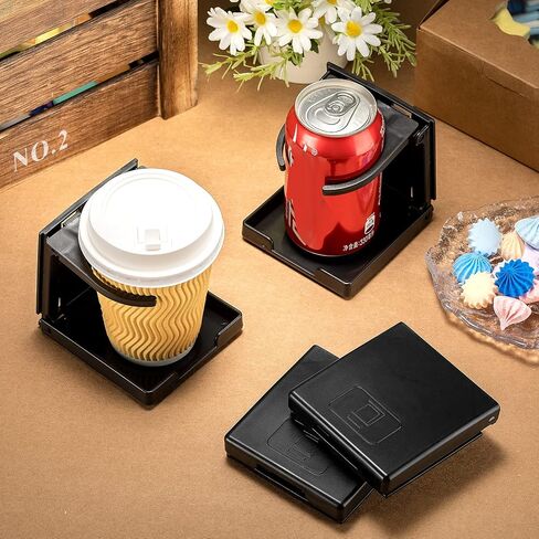 Boat Cup Holder Folding Cup Holder Adjustable Drink Holder with Screws Wall Mount Plastic Cup Holder Car Water Bottle Holder Autos Boats Accessories for Trucks Autos Boats Accessories, Black in Saudi Arabia