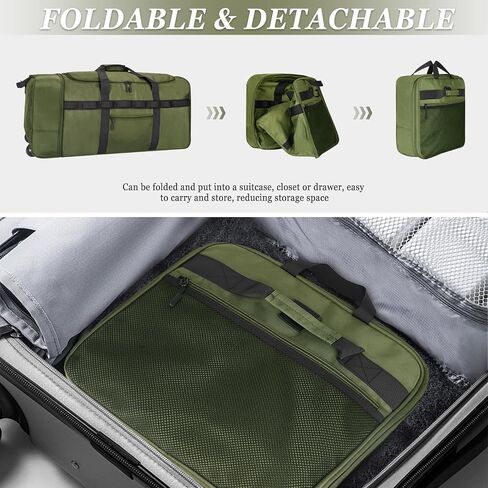 Rolling Duffle Bag with Wheels, 85L Expandable Rolling Duffel Bag for Travelling, Extra Large Foldable Carry on Travel Duffle Bag for Men in Kuwait