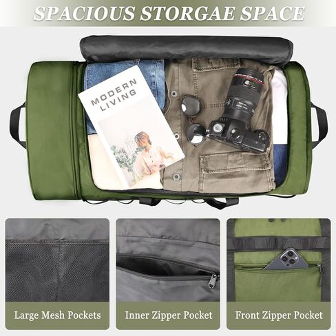 Rolling Duffle Bag with Wheels, 85L Expandable Rolling Duffel Bag for Travelling, Extra Large Foldable Carry on Travel Duffle Bag for Men in Kuwait