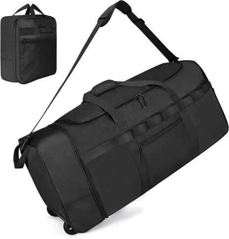 Rolling Duffle Bag with Wheels, 85L Expandable Rolling Duffel Bag for Travelling, Extra Large Foldable Carry on Travel Duffle Bag for Men in Kuwait