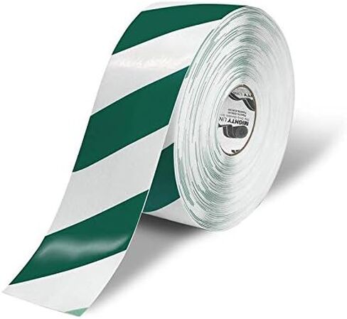 Mighty Line Diagonal Floor Tape 3 inch White/Red 100' Roll in Saudi Arabia