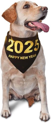 سنة جديدة سعيدة 2025 Dogs Darf Bandanas Triangle Clothes Associes Accessories Accessories for Dog Cat in Kuwait