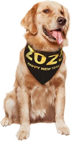 سنة جديدة سعيدة 2025 Dogs Darf Bandanas Triangle Clothes Associes Accessories Accessories for Dog Cat in Kuwait