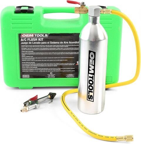 OEMTOOLS 37377 AC System Flush Kit, Cleaning The Air Conditioner with Pressurized Air and Flush Solvent, Easy AC Cleaner Reduces Comebacks, No Spray-Back in Saudi Arabia