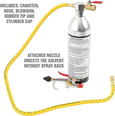 OEMTOOLS 37377 AC System Flush Kit, Cleaning The Air Conditioner with Pressurized Air and Flush Solvent, Easy AC Cleaner Reduces Comebacks, No Spray-Back in Saudi Arabia