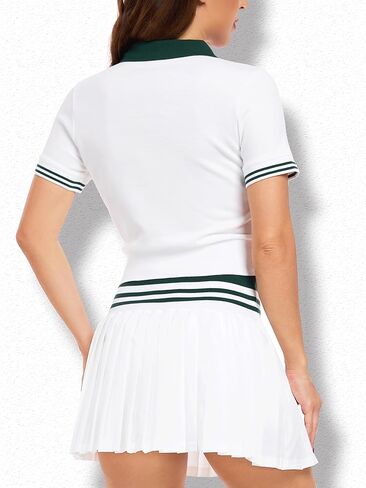 IBL LiveShine Polo Shirts for Women, Cropped Preppy Short Sleeve 3-Button Pique Cotton Soft Breathable Athletic Casual Golf in Saudi Arabia