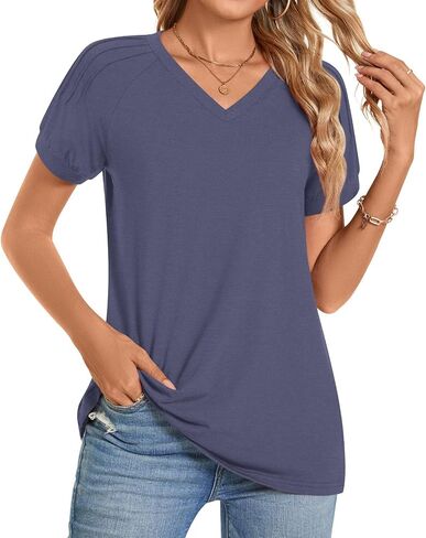 Bestbee Womens 2025 Summer Tops Plus Size Tunics Casual Short Sleeve Shirts Loose Fit Blouses in Saudi Arabia