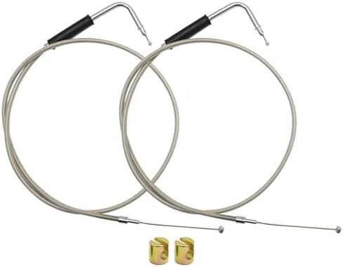 56579-02A Stainless Steel Throttle and Idle Cable Set, Replacement for Harley-Davidson FXST FLST 1996-UP, FLT 1996-2007, XL 1996-UP, Replaces 56579-02A in Saudi Arabia