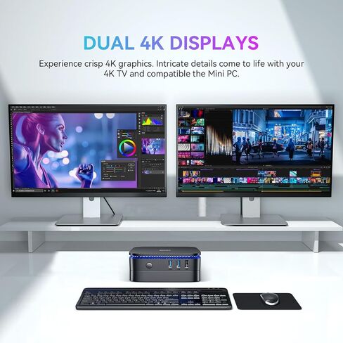 كمبيوتر بلاك فيو ميني إنتل 12th N95، ميني بي سي نافذة 11 برو 16 جيجابايت رام 1 تيرابايت SSD، كمبيوتر ميكرو يدعم توسيع 2 تيرابايت، شاشة HDMI مزدوجة 4K، واي فاي مزدوج، BT4.2، كمبيوتر مكتبي صغير مدمج وفعال in Kuwait