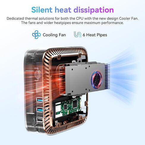 كمبيوتر بلاك فيو ميني إنتل 12th N95، ميني بي سي نافذة 11 برو 16 جيجابايت رام 1 تيرابايت SSD، كمبيوتر ميكرو يدعم توسيع 2 تيرابايت، شاشة HDMI مزدوجة 4K، واي فاي مزدوج، BT4.2، كمبيوتر مكتبي صغير مدمج وفعال in Kuwait