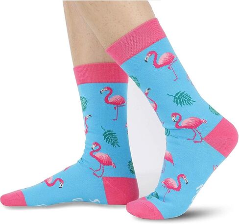 Zmart مضحك هدايا Flamingo للنساء الرجال - الجدة مجنونة تركيا الهدايا الجوارب الحيوانية للمراهقين in Kuwait
