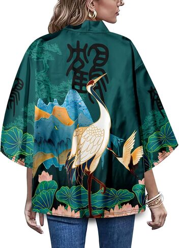 Lai Meng Five Cats Women 3/4 Soureve Fit Fit Fit Cardigan Jacket Japanes in Saudi Arabia