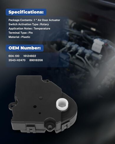 LUJUNTEC Blend Door Actuator Replaces 604-100 16124922 89018356 Air Door Actuator 2002-2006 for Cadillac for Escalade,2003-2006 for Cadillac for Escalade ESV,1996-2005 for Chevrolet for Astro in Saudi Arabia
