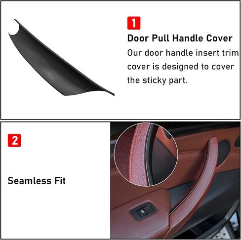 يتوافق Jaronx مع BMW X5 E70/X6 E71 مقبض الأبواب ، أغطية مقبض الأبواب 3pcs لـ BMW X5 E70 2008-2013 ، X6 E71/E72 2008-2014 ، الجانب الأيسر واليمين (أسود) in Saudi Arabia