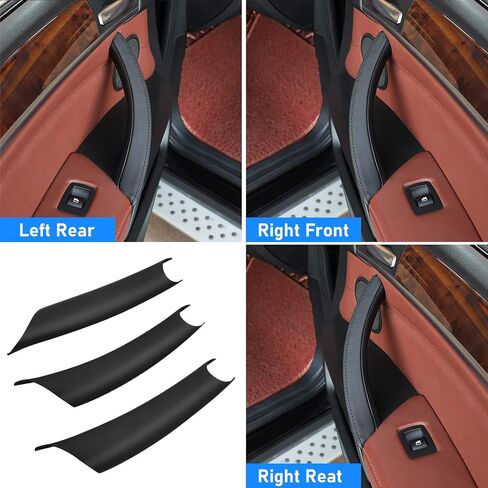 يتوافق Jaronx مع BMW X5 E70/X6 E71 مقبض الأبواب ، أغطية مقبض الأبواب 3pcs لـ BMW X5 E70 2008-2013 ، X6 E71/E72 2008-2014 ، الجانب الأيسر واليمين (أسود) in Saudi Arabia